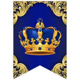 Royal Blue Gold Prince Baby Dusche Wimpelkette