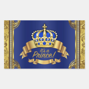 Royal Blue Gold Prince Étiquette bouteille d'eau
