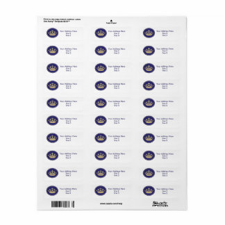Royal Blue Gold Prince Étiquettes de adresse