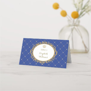 Royal Blue Gold Prince Place Cartes Numéro de tabl