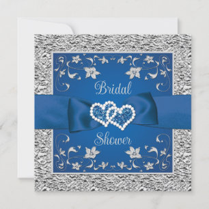 Royal Blue, Grau Liebe Hearts Brautparty