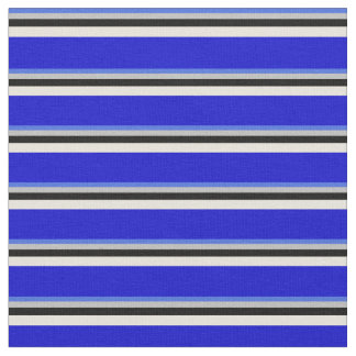 Royal Blue, Grau, Schwarz, Beige & Blau farbig Stoff