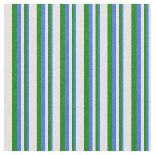 Royal Blue, Green & Light Cyan Lines Stoff (Nahaufnahme)