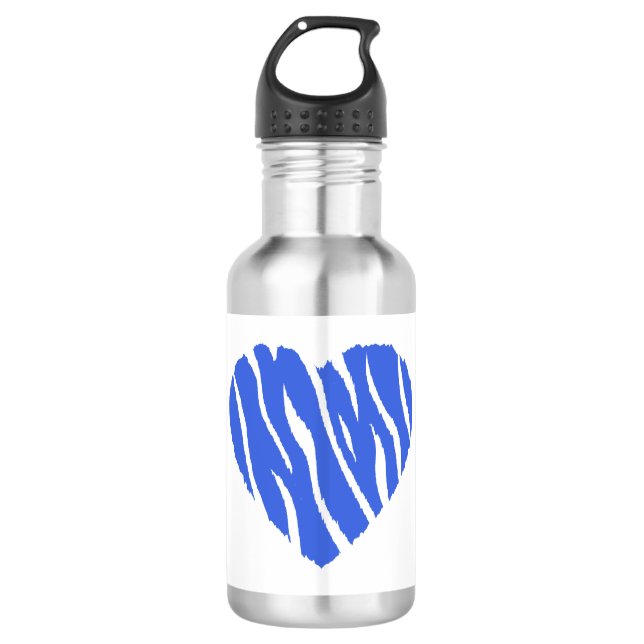 Royal Blue Heart Edelstahlflasche (Vorderseite)
