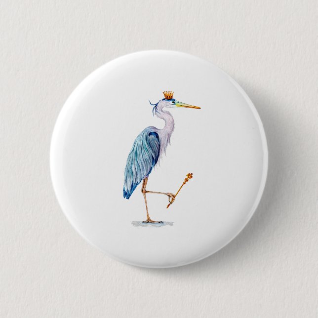 Royal Blue Heron Button (Vorderseite)