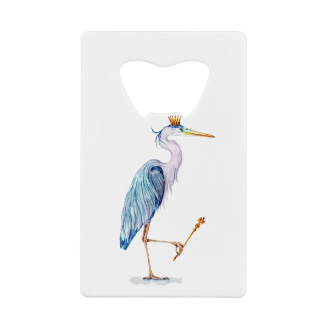 Royal Blue Heron Geldbeutel Flaschenöffner (Vorderseite)