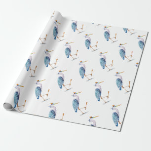 Royal Blue Heron Geschenkpapier