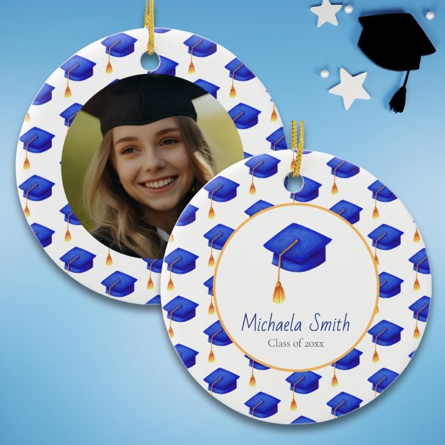 Royal Blue High School Abschluss Foto Weihnachten Keramik Ornament (Von Creator hochgeladen)