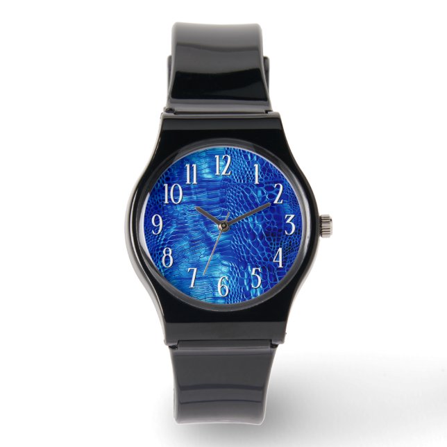 Royal Blue Imitats Leather Armbanduhr (Vorderseite)