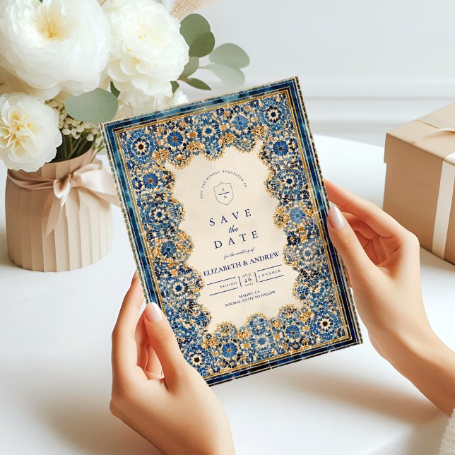 Royal Blue Islamic Wedding Save The Date (Von Creator hochgeladen)