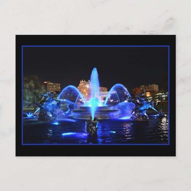 Royal Blue J.C. Nichols Fountain, Kansas City Postkarte (Vorderseite)