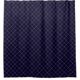 Royal Blue Kariert / Tartan Duschvorhang