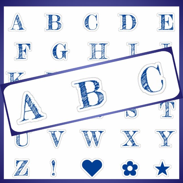 Royal Blue Letters | Monogram Alphabet Stickers Aufkleber (Von Creator hochgeladen)