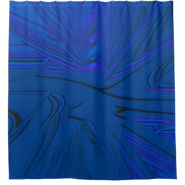 Royal Blue, Lila Black Chic Duschvorhang (Vorderseite)