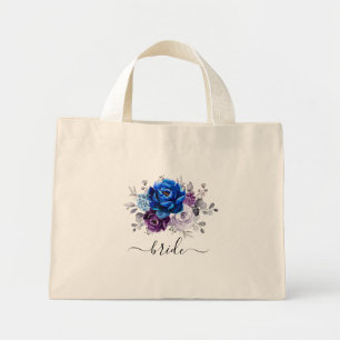 Royal Blue Lila Navy Lilac Blooms Wedding Mini Stoffbeutel