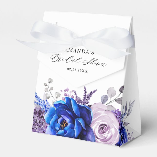 Royal Blue Lilac Lila Brautparty Vielen Dank Geschenkschachtel (Vorderseite)