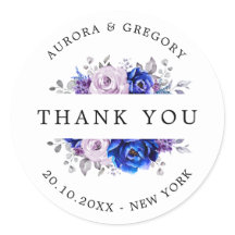 Royal Blue Lilac Lila Floral Wedding Vielen Dank