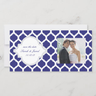 Royal Blue marokkanische Save the Date Foto Cards