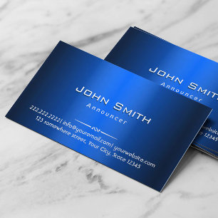 Royal Blue Metal Announcer Business Card Visitenkarte