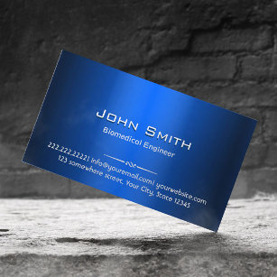 Royal Blue Metal Biomedical Business Card Visitenkarte