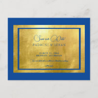 Royal Blue & Metallic Gold Regal Rette unser Datum