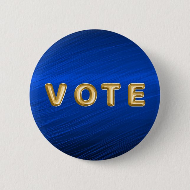 Royal Blue Metallic Graphic Vote Button (Vorderseite)