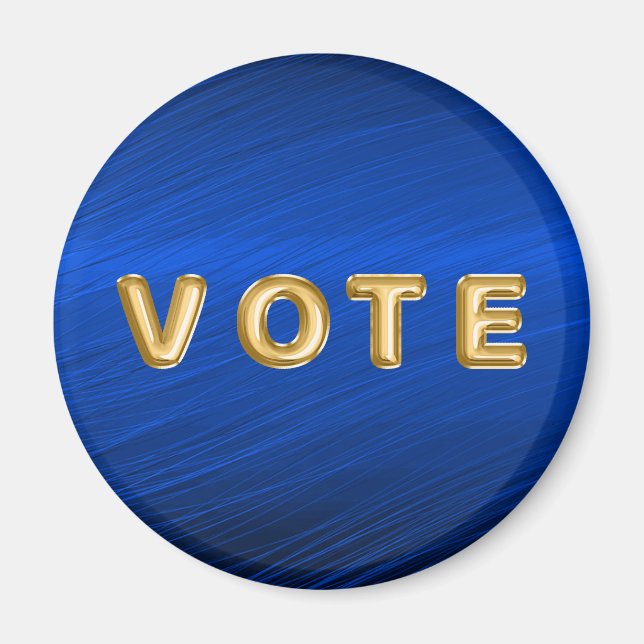Royal Blue Metallic Graphic Vote Magnet (Vorne)