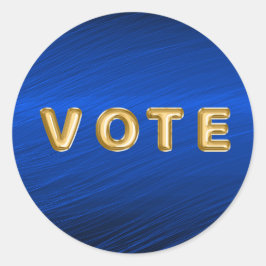 Royal Blue Metallic Graphic Vote Runder Aufkleber