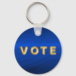 Royal Blue Metallic Graphic Vote Schlüsselanhänger