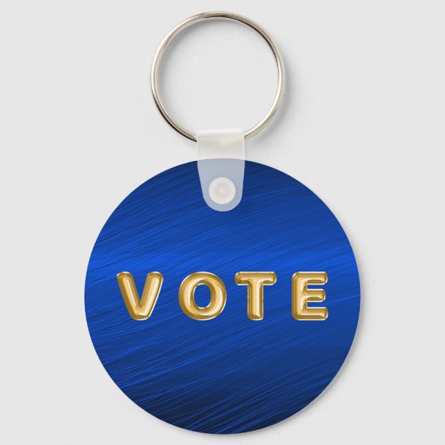 Royal Blue Metallic Graphic Vote Schlüsselanhänger (Vorderseite)