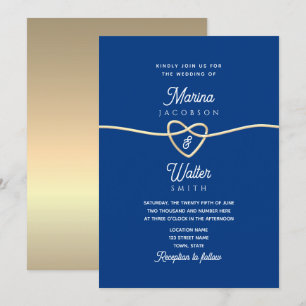 Royal Blue Minimaliste Faire-part de mariage