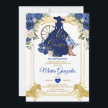Royal Blue Mis Quince 15 Anos Gold Glitzer Einladung<br><div class="desc">Quinceañera Royal Blue Gold Crown Glitzer Einladung Mis Quince 15 Anos,  16. Geburtstag, </div>