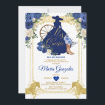 Royal Blue Mis Quince 15 Anos Gold Glitzer Einladung<br><div class="desc">Quinceañera Royal Blue Gold Crown Glitzer Einladung Mis Quince 15 Anos,  16. Geburtstag, </div>