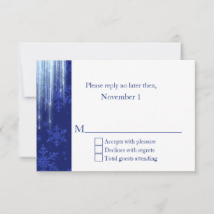 Royal Blue mit Icicles Winter Wedding UAWG RSVP Karte