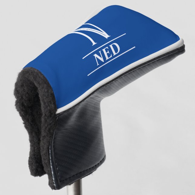 Royal Blue Mit Monogramm Putter Head Cover Golf Headcover (3/4 Vorderseite)