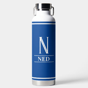 Royal Blue Mit Monogramm Trinkflasche