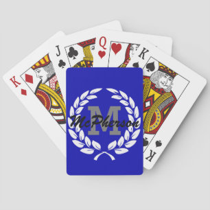 Royal Blue mit Victoria und Monogram/Name Spielkarten