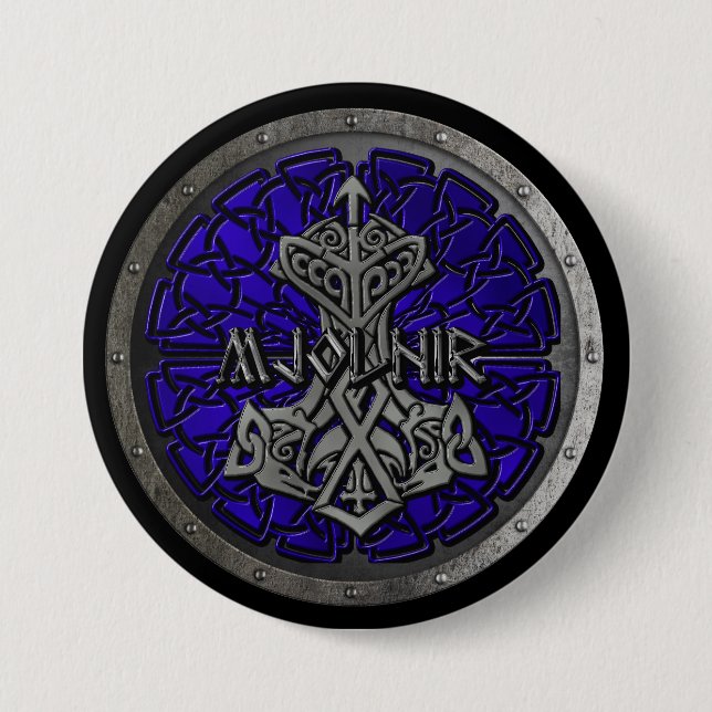 Royal Blue Mjolnir Shield Button (Vorderseite)