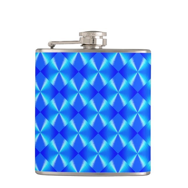 Royal Blue Modern trendy Pattern Flachmann (Vorderseite)