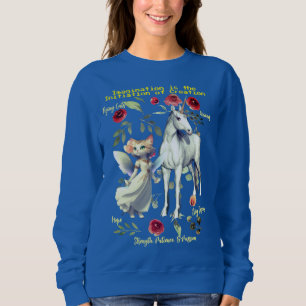 (Royal Blue) Modische, trendige Einhornkatzen Sweatshirt