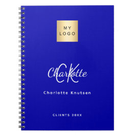 Royal Blue Monogram Business Logo Notizblock