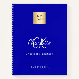 Royal Blue Monogram Business Logo Notizbuch
