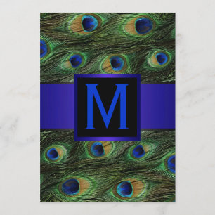 Royal Blue Monogram Einladung