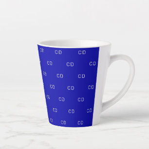 Royal Blue Monogram Initial Muster Milchtasse