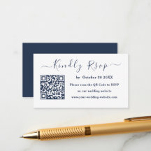 Royal Blue Navy Qr Code UAwg Moderne Hochzeit