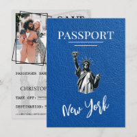 Royal Blue New York City Passport Save the Date