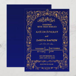 Royal Blue Nikah Islamische Hochzeitseinladung Einladung