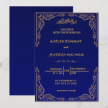 Royal Blue Nikah Islamische Hochzeitseinladung