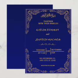 Royal Blue Nikah Islamische Hochzeitseinladung Einladung