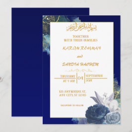 Royal Blue Nikah Islamische Hochzeitseinladung Einladung